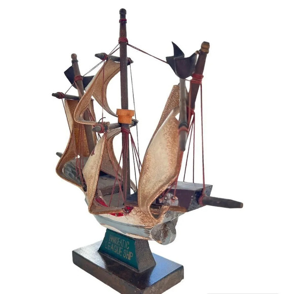 Hanseatic League Ship Model Nautical Home Shelf Decor Maritime Vintage-Style‎ - Picture 6 of 6